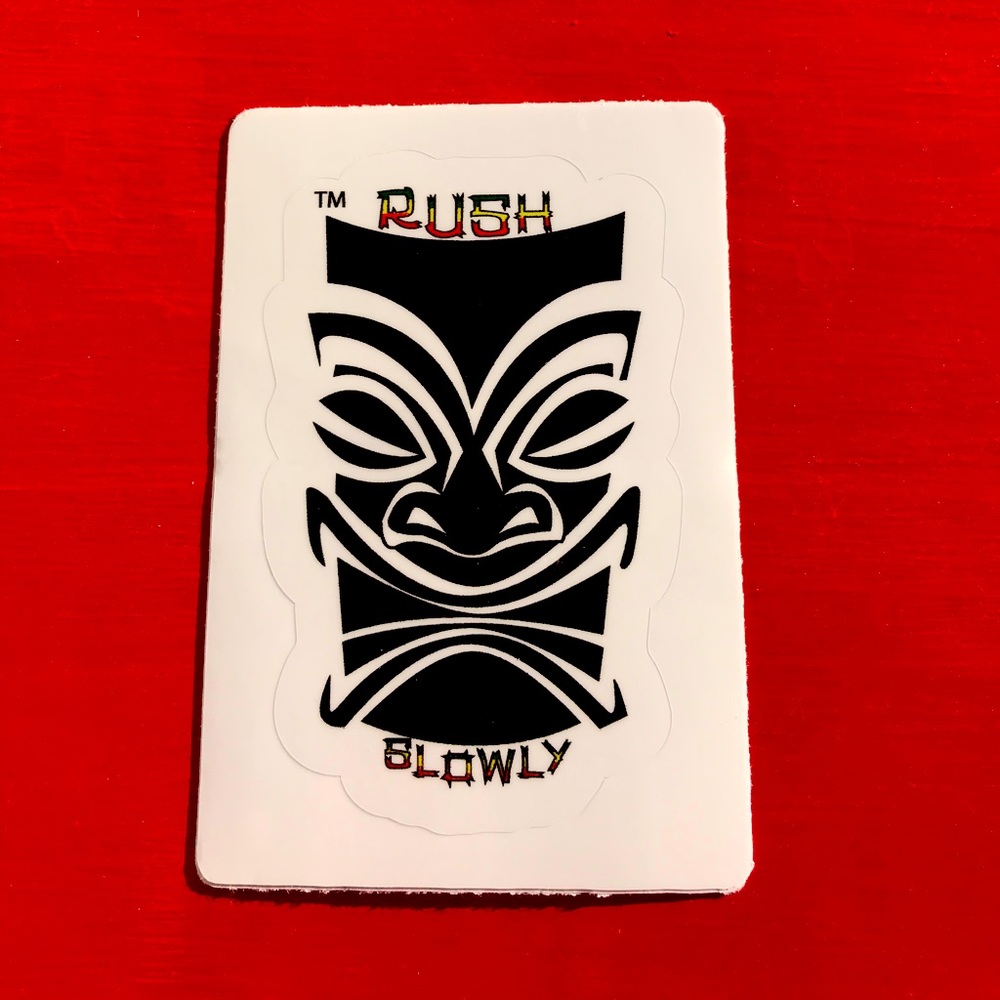 Rush Slowly Tiki mask sticker